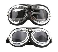 2 Uds Gafas De Seguridad Gafas Retro Gafas De Motociclismo Gafas Antipolvo Gafas A Prueba De Viento