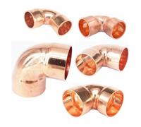 2 uds I.DxThickness 1/4 "-1" 90 ángulo igual codo cobre adaptador de tubo alimentación aire acondicionado refrigeración(8x0.8mm)