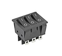 2 uds KCD3 interruptor basculante for barco y coche ON-OFF 2 posiciones 9 pines KCD3-303 botón de interruptor de luz Triple negro rojo 34 * 40mm for barco y coche(Black and Red)