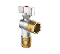 2 Uds Latón Grifo De Agua Caliente Y Fría Válvula Angular G1/2 "baño Cocina Fregadero Parada Conexión Inodoro Regulador Presión para Fregadero, Cocina y Baño(Hot water valve)