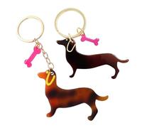 2 Uds Llavero Dachshund Perro Cole Llavero Bolsa Encanto Creativo Llavero Decoraciones