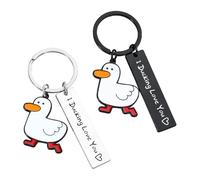 2 Uds Llavero De Pato Llavero con Letras Llavero De Acero Inoxidable Llavero De Equipaje Decoración Cole Creativa