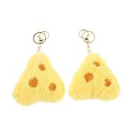 2 uds. llavero queso peluche suave, colgante comida falsa para bolso