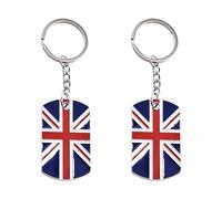 2 Uds Llaveros De Bandera Británica, Llaveros Cuadrados, Llaveros con Cole De Metal, Dijes Creativos para Bolsos, Regalos Creativos De Bandera Británica