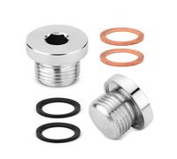 2 Uds M18x1,5 de Ajuste Universal, Acero Inoxidable M18x1,5 con Tapón de Cabeza Hexagonal Interior con Junta Tórica de Goma y Latón Tapón de Sensor Adaptador Espaciador de Sensor