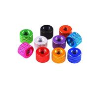 2 uds M2 .5 M3 M4 M5 M6 tuercas de orificio pasante aleación aluminio moleteada tuerca redonda torcida a mano paso 0,4-1mm(Golden Yellow,M5 Dia 12 Thick 5)