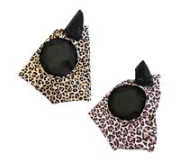 2 Uds Máscaras Protectoras Para Caballos, Máscara Para Moscas, Máscara Para Caballos Transpirable, Máscara Para Caballos Con Estampado De Leopardo Rosa, Máscara Protectora Elástica Para Caballos
