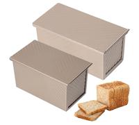 2 uds Molde para hogaza de Pan con Tapa Bandeja para Hornear Pan de Acero al Carbono Antiadherente para Hornear casero 7, 7x3, 7x3, 2 y 8, 3x4, 5x4, 3
