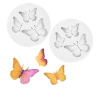 2 Uds Moldes de Silicona de Mariposas, Mini Moldes de Mariposas Silicona Molde Mariposa Fondant para Dulces Chocolate Molde Mariposa Tarta para Manualidades Arcilla Polimérica Goma