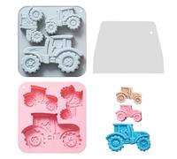 2 Uds Moldes De Silicona Para Tractor, 1Pc Raspador De Masa, Moldes Antiadherentes Para Pasteles, Moldes De Chocolate, Moldes Para Hornear Diy, Moldes Creativos Para Alimentos