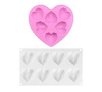 2 Uds Moldes En Forma De Corazón, Moldes De Silicona Para Pasteles Y Postres, Utensilios De Cocina Para Hornear, Jabón De Gelatina Diy