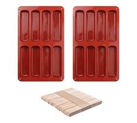 2 Uds Moldes Largos 50 Palitos De Helado Moldes De Silicona Diy Accesorios Para Galletas De Chocolate Moldes Para Hornear De Cocina