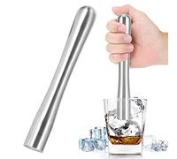 2 uds Muddler para cócteles, trituradora de Frutas de Acero Inoxidable Bebida Muddler cóctel Muddler Bar Herramienta para Hacer Bebidas de Frutas en el hogar(Plata)