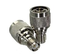 2 uds N Macho a RP TNC Hembra Enchufe Centro RF Coaxial Adaptador Conector terminales de Cable