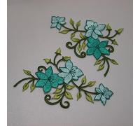 2 uds. Parches bordados florales para planchar ropa, pegatinas bordadas, apliques, insignia de decoración de flores