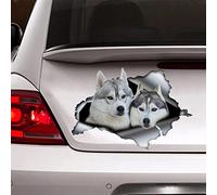 2 uds pegatina de Husky, pegatina de coche de perro divertido pegatinas de vinilo para coche calcomanías de coche accesorios decorativos de motocicleta maleta para portátil accesorios de camión calcom