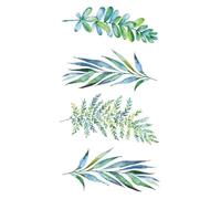 2 uds. Pegatinas de tatuaje de plumas duraderas impermeables for mujer, pegatina de tatuaje con diseño de mariposa rosa negra(Green)