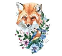 2 uds pegatinas de tatuaje temporal de medio brazo for adultos, pegatinas de tatuaje de tigre/zorro/impermeables(CH02)