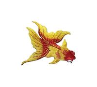 2 uds pegatinas for coser peces for apliques de ropa accesorios DIY, parches bordados for ropa(Golden left side A)