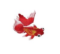 2 uds pegatinas for coser peces for apliques de ropa accesorios DIY, parches bordados for ropa(Red left side)