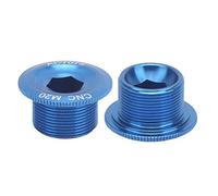 2 uds perno de brazo de manivela de bicicleta, pernos de fijación de brazo de manivela de bicicleta de montaña M20 cubierta de tapa de tornillo de juego de bielas de aleación de aluminio(M20 azul)