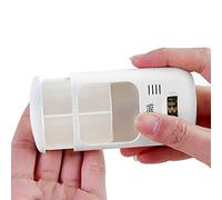 2 Uds Piller Piller - Pastillero automático portátil,Pastillero de dos ranuras con alarma con soporte de hebilla de tarjeta transparente LCD de 0,7 pulgadas para ancianos Ximan