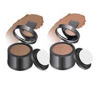 2 uds polvo de retoque de raíz a prueba de viento corrector de pérdida de cabello a prueba de sudor adelgazamiento del cabello marrón claro y marrón