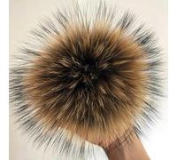 SUKORI 2 uds pompón de Piel de Zorro Natural pompón de Piel para Sombrero Gorros DIY pompón de Piel para Gorras Bolsos Accesorios para Bufandas