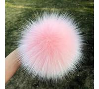 2 uds pompón de piel de zorro natural pompón de piel para sombrero gorros DIY pompón de piel para gorras bolsos accesorios para bufandas