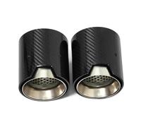 2 Uds Punta Escape Coche Silenciador Fibra Carbono Tubo ID60mm Acero Inoxidable Para BMW 2 Series F22 F23 M235i M240i(Matte)