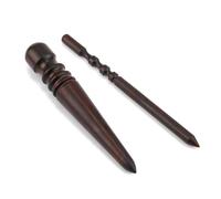 2 Uds Puntas de Bruñido de Cuero, 2 Estilos Ébano Bruñidor de Bordes de Cuero Cabeza Redonda Puntas para Bruñir Cuero para Artesanía en Cuero Fabricación a Mano