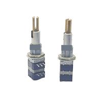 2 uds RK09 tipo B50K potenciómetro de volumen de doble eje de canal estéreo con eje redondo de punto medio de 6 pines