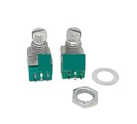 2 uds RK097 potenciómetro de doble canal B20K B50K B100K amplificador altavoz volumen de sonido 6 pines eje de flor 10mm(B100K)