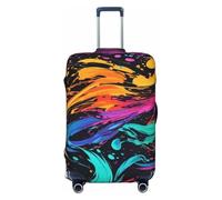 2 uds Salpicaduras de Pintura Colores Cubierta Protectora Equipaje elástica Gruesa Traje con Cremallera for Bolsa 18-32 Pulgadas Cubiertas para Exterior(Black 01,M(22-24in))