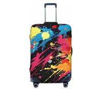 2 uds Salpicaduras de Pintura Colores Cubierta Protectora Equipaje elástica Gruesa Traje con Cremallera for Bolsa 18-32 Pulgadas Cubiertas para Exterior(Black 02,M(22-24in))
