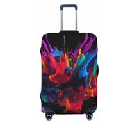 2 uds Salpicaduras de Pintura Colores Cubierta Protectora Equipaje elástica Gruesa Traje con Cremallera for Bolsa 18-32 Pulgadas Cubiertas para Exterior(Black 08,M(22-24in))
