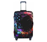 2 uds Salpicaduras de Pintura Colores Cubierta Protectora Equipaje elástica Gruesa Traje con Cremallera for Bolsa 18-32 Pulgadas Cubiertas para Exterior(Black 03,M(22-24in))