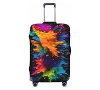 2 uds Salpicaduras de Pintura Colores Cubierta Protectora Equipaje elástica Gruesa Traje con Cremallera for Bolsa 18-32 Pulgadas Cubiertas para Exterior(Black 10,M(22-24in))