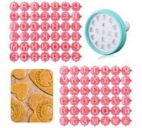 2 Uds Sellos de Letras para Arcilla y una Herramientas Combinadas Plástico Sellos de Letras y Numeros Sello de Galletas Moldes para Galletas con Letras Cerámica Bricolaje Rosa