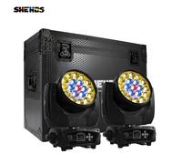 2 uds SHEHDS LED Beam & Wash19x15W RGBW Zoom luz con cabezal móvil con estuche de vuelo para barras de discoteca DJ 2PCS With Case