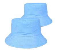 2 Uds Sombrero Con Forma De Cubo For Hombres Y Mujeres Al Aire Libre Plegable Gorra Pescador Portátil Para Hombre y Mujer(Sky blue)