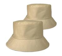 2 Uds Sombrero Con Forma De Cubo For Hombres Y Mujeres Al Aire Libre Plegable Gorra Pescador Portátil Para Hombre y Mujer(Khaki)