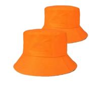 2 Uds Sombrero Con Forma De Cubo For Hombres Y Mujeres Al Aire Libre Plegable Gorra Pescador Portátil Para Hombre y Mujer(Orange)