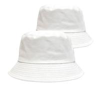 2 Uds Sombrero Con Forma De Cubo For Hombres Y Mujeres Al Aire Libre Plegable Gorra Pescador Portátil Para Hombre y Mujer(White)