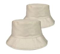 2 Uds Sombrero Con Forma De Cubo For Hombres Y Mujeres Al Aire Libre Plegable Gorra Pescador Portátil Para Hombre y Mujer(Beige)