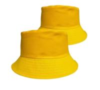 2 Uds Sombrero Con Forma De Cubo For Hombres Y Mujeres Al Aire Libre Plegable Gorra Pescador Portátil Para Hombre y Mujer(Yellow)