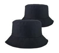 2 Uds Sombrero Con Forma De Cubo For Hombres Y Mujeres Al Aire Libre Plegable Gorra Pescador Portátil Para Hombre y Mujer(Black)