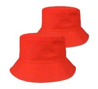 2 Uds Sombrero Con Forma De Cubo For Hombres Y Mujeres Al Aire Libre Plegable Gorra Pescador Portátil Para Hombre y Mujer(Red)