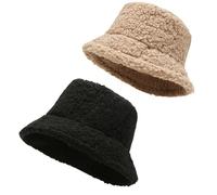 2 Uds Sombrero De Cubo De Felpa Sombrero Cálido Sombrero De Invierno Al Aire Libre Sombrero De Cubo Suave Sombrero De Sol