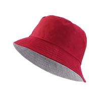 2 uds, sombrero de cubo plegable sólido Unisex, protección solar for exteriores, for el sol, gorra pescador playa al aire libre Para Hombre y Mujer(Red)